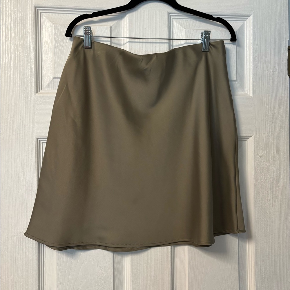 Banana Republic Satin Mini Skirt in Mushroom